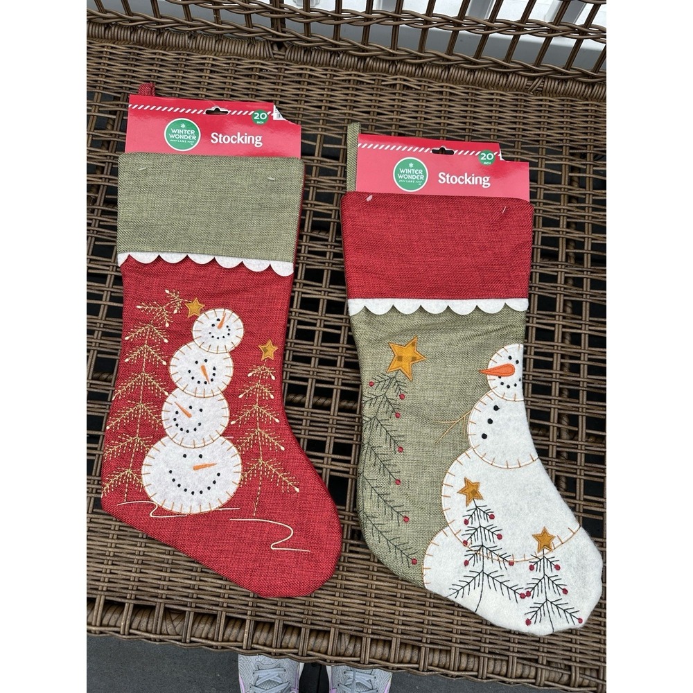 Winter Wonder Lane Christmas Stocking/Christmas 20" Long NEW Set Of 2